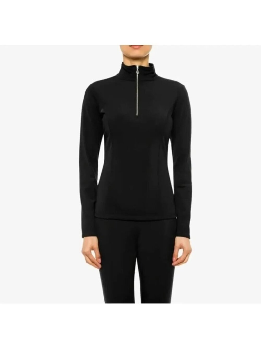 Nils Robin Black Half Zip Fleece Pullover Long Sleeves Size S Layering Wicking